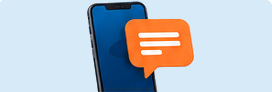 Smartphone e messaggio per l’invio SMS